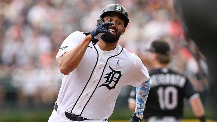 Detroit Tigers left fielder Riley Greene (31) runs to third base. Detroit Tigers left fielder Riley Greene (31) runs to third base.