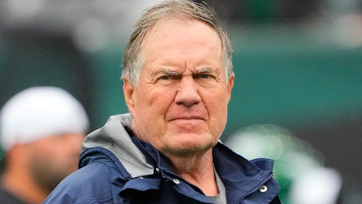 New England Patriots head coach Bill Belichick on the sidelines in 2023.