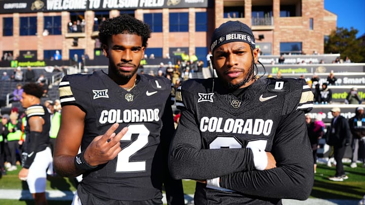 Colorado Buffaloes quarterback Shedeur Sanders and safety Shilo Sanders. Colorado Buffaloes quarterback Shedeur Sanders and safety Shilo Sanders.