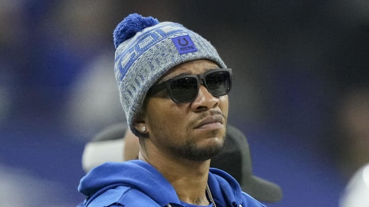 Indianapolis Colts quarterback Anthony Richardson watches the action