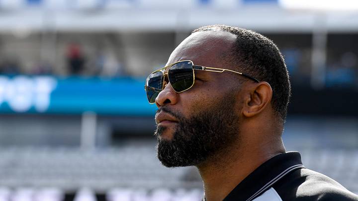 Dec 1, 2019; Jacksonville, FL, USA; Jacksonville Jaguars former running back Fred Taylor (black sun glasses) looks on prior to the game between the Jacksonville Jaguars and the Tampa Bay Buccaneers at TIAA Bank Field. Mandatory Credit: Douglas DeFelice-Imagn Images