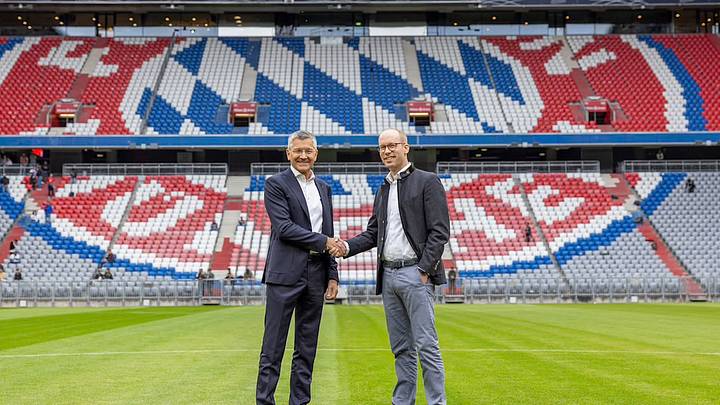 Bayern-Präsident Herbert Hainer (l.) und Viessmann-CEO Max Viessmann Bayern-Präsident Herbert Hainer (l.) und Viessmann-CEO Max Viessmann