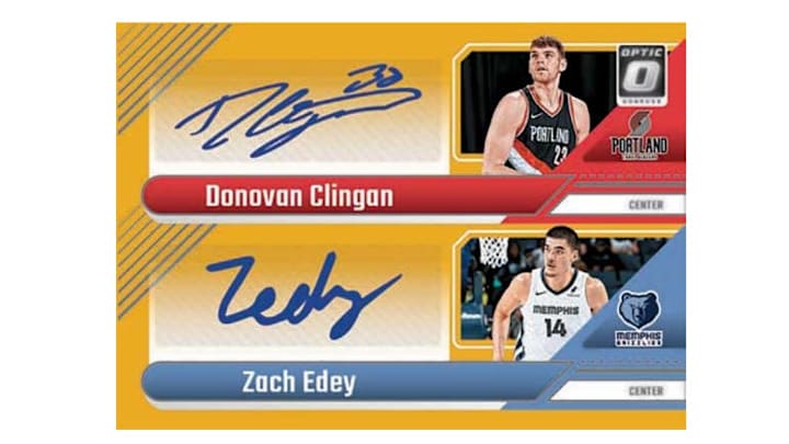 2024-25 Donruss Optic - Rookie Dual Signatures - Donovan Clingan / Zach Edey