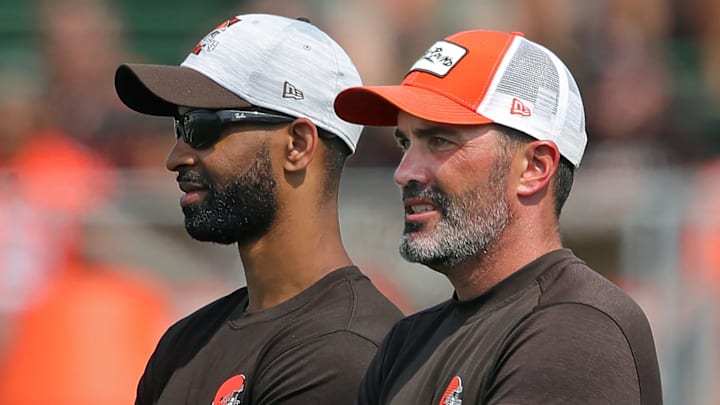 Cleveland Browns general manager Andrew Berry and head coach Kevin Stefanski.