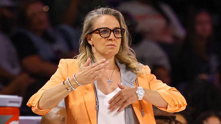 Las Vegas Aces head coach Becky Hammon Las Vegas Aces head coach Becky Hammon