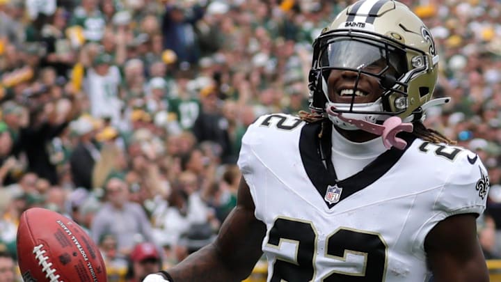 New Orleans Saints wide receiver Rashid Shaheed (22) scores a touchdown on punt return against the Green Bay Packers.