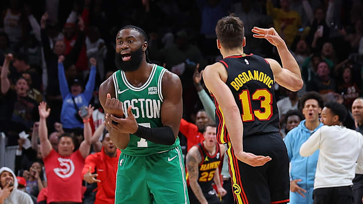 Boston Celtics, Atlanta Hawks, Jaylen Brown, Sam Hauser, Bogdan Bogdanovic