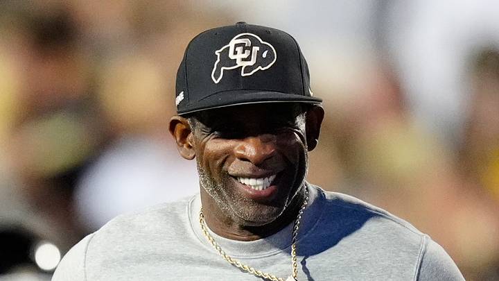 Sep 27, 2025; Boulder, Colorado, USA; Colorado Buffaloes head coach Deion Sanders reacts before the game against the Brigham Young Cougars at Folsom Field. Mandatory Credit: Ron Chenoy-Imagn Images Sep 27, 2025; Boulder, Colorado, USA; Colorado Buffaloes head coach Deion Sanders reacts before the game against the Brigham Young Cougars at Folsom Field. Mandatory Credit: Ron Chenoy-Imagn Images