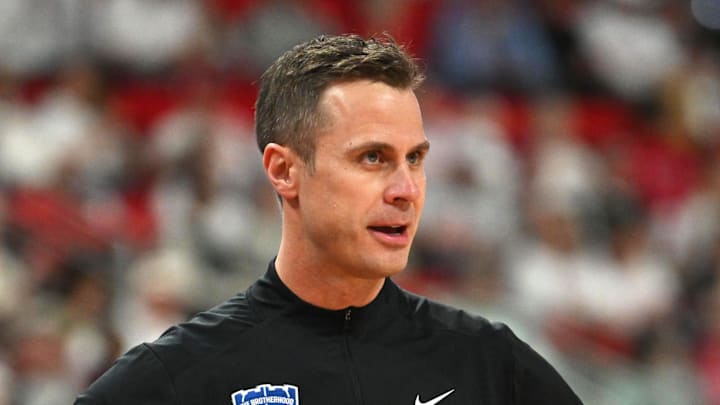 Mar 2, 2026; Raleigh, North Carolina, USA;  Duke Blue Devils head coach Jon Scheyer looks on during the first half against the NC State Wolfpack at Lenovo Center. Mandatory Credit: Zachary Taft-Imagn Images