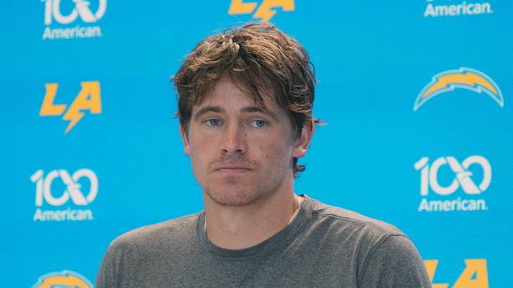 Aug 18, 2026; El Segundo, CA, USA; Los Angeles Chargers quarterback Justin Herbert (10) at press conference during joint practice with the San Francisco 49ers at The Bolt. Mandatory Credit: Kirby Lee-Imagn Images Aug 18, 2026; El Segundo, CA, USA; Los Angeles Chargers quarterback Justin Herbert (10) at press conference during joint practice with the San Francisco 49ers at The Bolt. Mandatory Credit: Kirby Lee-Imagn Images