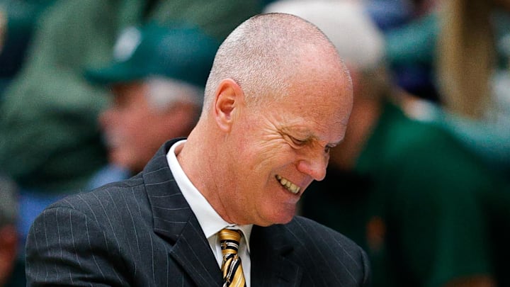 Dec 6, 2025; Fort Collins, Colorado, USA; Colorado Buffaloes head coach Tad Boyle looks on in the first half against the Colorado State Rams at Moby Arena. Dec 6, 2025; Fort Collins, Colorado, USA; Colorado Buffaloes head coach Tad Boyle looks on in the first half against the Colorado State Rams at Moby Arena.