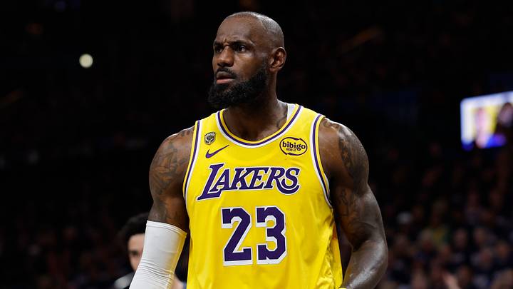 Oklahoma City, Oklahoma, USA; Los Angeles Lakers forward LeBron James (23) reacts after a play against the Oklahoma City Thunder in the second half during game two of the second round of the 2026 NBA Playoffs at Paycom Center on May 7, 2026. Oklahoma City, Oklahoma, USA; Los Angeles Lakers forward LeBron James (23) reacts after a play against the Oklahoma City Thunder in the second half during game two of the second round of the 2026 NBA Playoffs at Paycom Center on May 7, 2026.