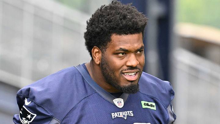 Jun 9, 2025; Foxborough, MA, USA; New England Patriots defensive tackle Joshua Farmer (92) walks to the practice fields at Gillette Stadium. Mandatory Credit: Eric Canha-Imagn Images Jun 9, 2025; Foxborough, MA, USA; New England Patriots defensive tackle Joshua Farmer (92) walks to the practice fields at Gillette Stadium. Mandatory Credit: Eric Canha-Imagn Images