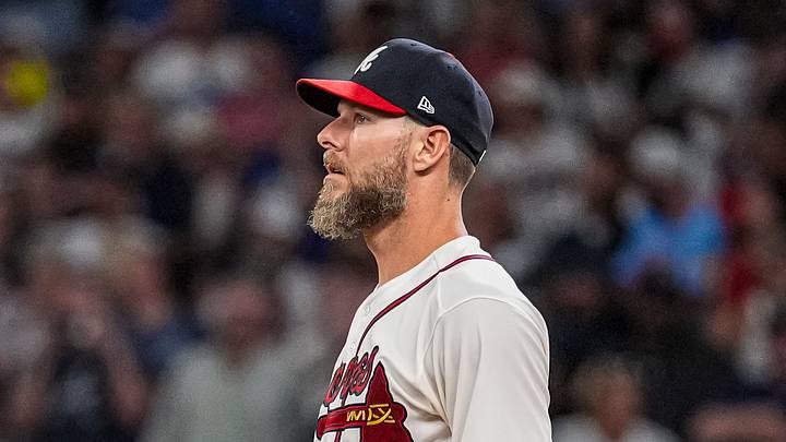 Aug 27, 2026; Cumberland, Georgia, USA; Atlanta Braves pitcher Chris Sale (51) reacts during a review against the Los Angeles Dodgers during the ninth inning at Truist Park. Mandatory Credit: Dale Zanine-Imagn Images Aug 27, 2026; Cumberland, Georgia, USA; Atlanta Braves pitcher Chris Sale (51) reacts during a review against the Los Angeles Dodgers during the ninth inning at Truist Park. Mandatory Credit: Dale Zanine-Imagn Images