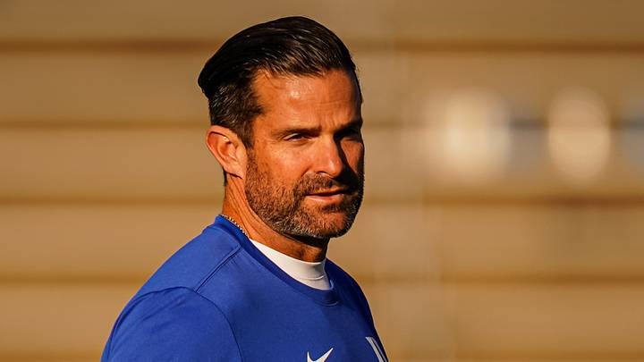 Nov 8, 2025; East Hartford, Connecticut, USA; Duke Blue Devils head coach Manny Diaz on the field before the start of the game against the UConn Huskies at Pratt & Whitney Stadium at Rentschler Field. Mandatory Credit: David Butler II-Imagn Images Nov 8, 2025; East Hartford, Connecticut, USA; Duke Blue Devils head coach Manny Diaz on the field before the start of the game against the UConn Huskies at Pratt & Whitney Stadium at Rentschler Field. Mandatory Credit: David Butler II-Imagn Images