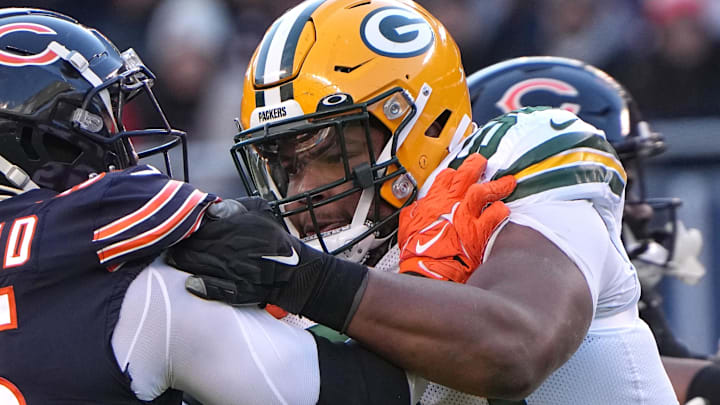 Packers offensive lineman Zach Tom is a big force on the Green Bay offensive line but won't be available for the playoff game Saturday.