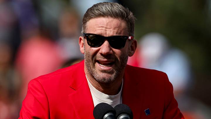 Former New England Patriots wide receiver Julian Edelman during halftime during the third quarter at Gillette Stadium. Former New England Patriots wide receiver Julian Edelman during halftime during the third quarter at Gillette Stadium.