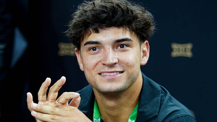 Jul 7, 2026; Frisco, TX, USA; Colorado wide receiver Danny Scudero speaks with reporters during Big 12 Conference Football Media Days at The Star. Mandatory Credit: Raymond Carlin III-Imagn Images Jul 7, 2026; Frisco, TX, USA; Colorado wide receiver Danny Scudero speaks with reporters during Big 12 Conference Football Media Days at The Star. Mandatory Credit: Raymond Carlin III-Imagn Images