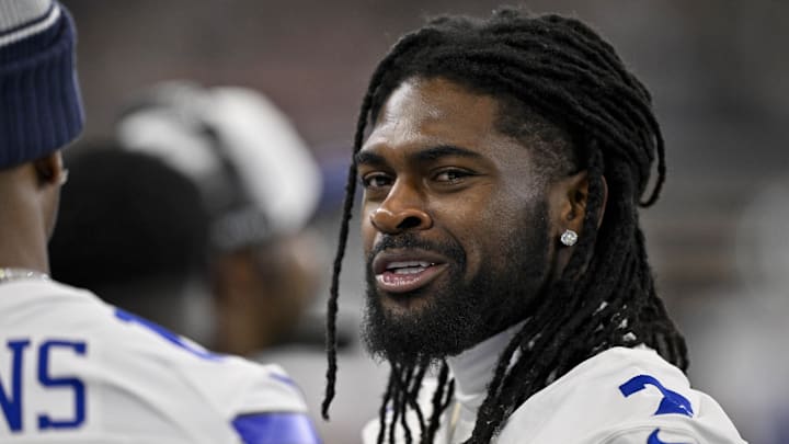 Aug 16, 2025; Arlington, Texas, USA; Dallas Cowboys cornerback Trevon Diggs (7) looks on before the game between the Dallas Cowboys and the Baltimore Ravens at AT&T Stadium. Mandatory Credit: Jerome Miron-Imagn Images Aug 16, 2025; Arlington, Texas, USA; Dallas Cowboys cornerback Trevon Diggs (7) looks on before the game between the Dallas Cowboys and the Baltimore Ravens at AT&T Stadium. Mandatory Credit: Jerome Miron-Imagn Images