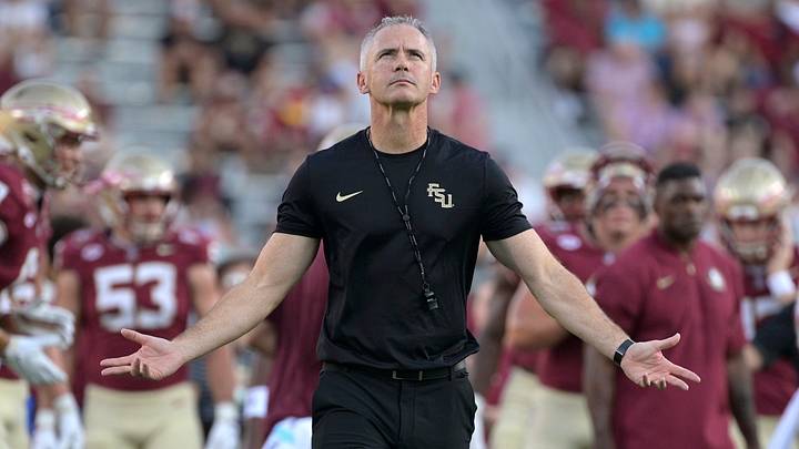 Sep 7, 2026; Tallahassee, Florida, USA; Florida State Seminoles head coach Mike Norvell enters the field before the game against the Southern Methodist Mustangs at Doak S. Campbell Stadium. Mandatory Credit: Melina Myers-Imagn Images Sep 7, 2026; Tallahassee, Florida, USA; Florida State Seminoles head coach Mike Norvell enters the field before the game against the Southern Methodist Mustangs at Doak S. Campbell Stadium. Mandatory Credit: Melina Myers-Imagn Images