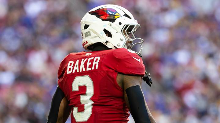 Dec 7, 2025; Glendale, Arizona, USA; Detailed view of the jersey of Arizona Cardinals safety Budda Baker (3) against the Los Angeles Rams at State Farm Stadium. Mandatory Credit: Mark J. Rebilas-Imagn Images Dec 7, 2025; Glendale, Arizona, USA; Detailed view of the jersey of Arizona Cardinals safety Budda Baker (3) against the Los Angeles Rams at State Farm Stadium. Mandatory Credit: Mark J. Rebilas-Imagn Images