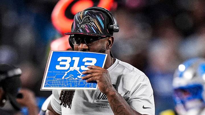 Detroit Lions defensive coordinator Kelvin Sheppard on the sideline during the first half against Carolina Panthers