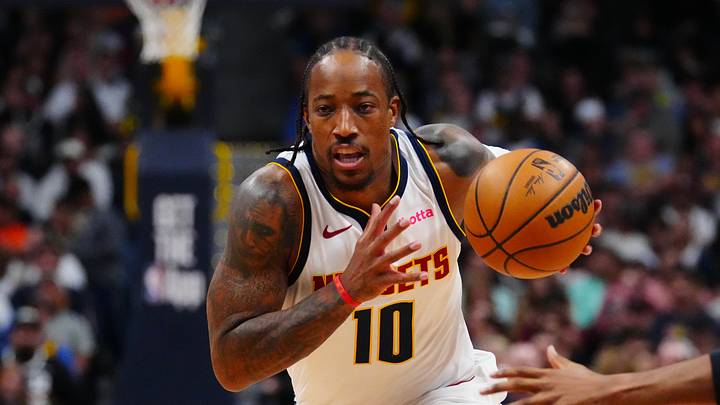 Oct 11, 2026; Denver, Colorado, USA; Denver Nuggets guard/forward DeMar DeRozan (10) controls the ball in the second quarter against the Chicago Bulls at Ball Arena. Mandatory Credit: Ron Chenoy-Imagn Images Oct 11, 2026; Denver, Colorado, USA; Denver Nuggets guard/forward DeMar DeRozan (10) controls the ball in the second quarter against the Chicago Bulls at Ball Arena. Mandatory Credit: Ron Chenoy-Imagn Images