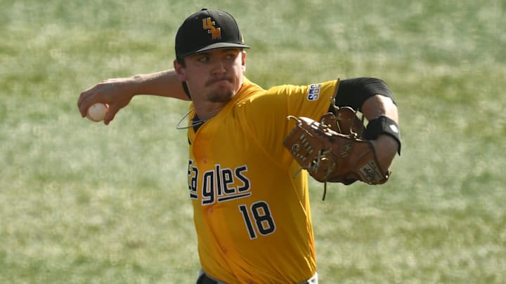 Southern Miss' JB Middleton (18) pitches against Tennesee in the NCAA Baseball Tournament's Knoxville Regional on Sunday, June 2, 2024 in Knoxville, Tenn.