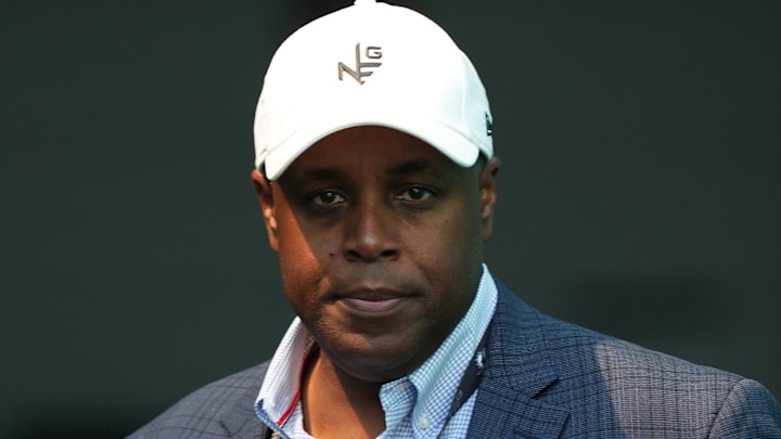 Sep 11, 2022; Miami Gardens, Florida, USA; Miami Dolphins general manager Chris Grier stands in the