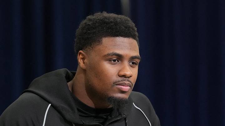 New Indianapolis Colts linebacker CJ Allen speaks during the NFL Scouting Combine