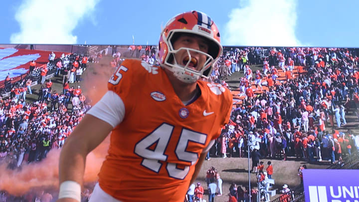 Clemson Tigers long snapper Philip Florenzo showed his love to the fans Clemson Tigers long snapper Philip Florenzo showed his love to the fans