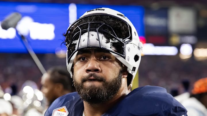 Penn State Nittany Lions offensive lineman Olaivavega Ioane
