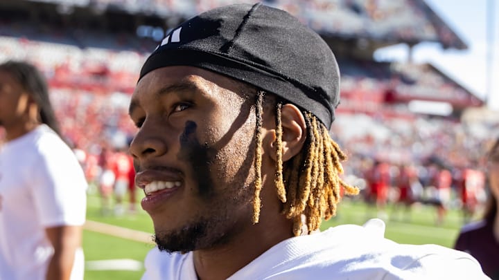 Nov 30, 2024; Tucson, Arizona, USA; Arizona State Sun Devils defensive back Keith Abney II (1) against the Arizona Wildcats during the Territorial Cup at Arizona Stadium. Mandatory Credit: Mark J. Rebilas-Imagn Images Nov 30, 2024; Tucson, Arizona, USA; Arizona State Sun Devils defensive back Keith Abney II (1) against the Arizona Wildcats during the Territorial Cup at Arizona Stadium. Mandatory Credit: Mark J. Rebilas-Imagn Images