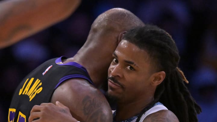 Los Angeles Lakers forward LeBron James and Memphis Grizzlies guard Ja Morant