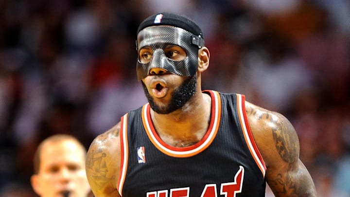 LeBron James wore a protective mask during a stretch of the 2013-14 NBA season.