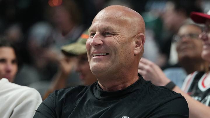 Aug 12, 2026; Portland, Oregon, USA; Oregon Ducks head coach Kelly Graves attends the game between the Minnesota Lynx and Portland Fire at Moda Center. Mandatory Credit: Soobum Im-Imagn Images