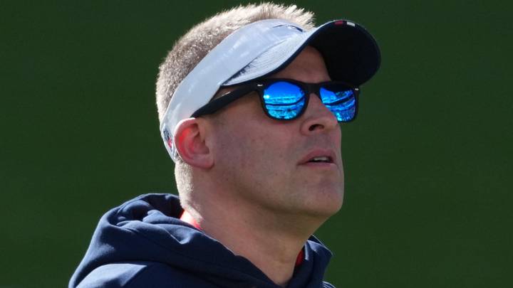 Feb 8, 2026; Santa Clara, CA, USA; New England Patriots offensive coordinator Josh McDaniel looks on before playing against the Seattle Seahawks in Super Bowl LX at Levi's Stadium. Mandatory Credit: Kirby Lee-Imagn Images Feb 8, 2026; Santa Clara, CA, USA; New England Patriots offensive coordinator Josh McDaniel looks on before playing against the Seattle Seahawks in Super Bowl LX at Levi's Stadium. Mandatory Credit: Kirby Lee-Imagn Images