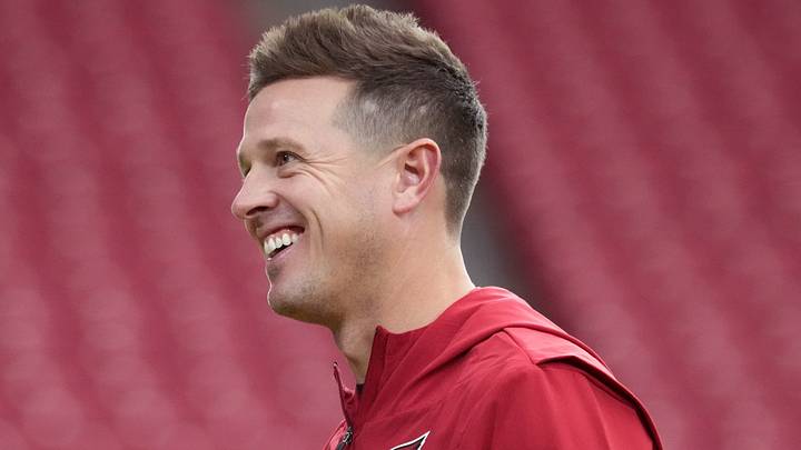 Arizona Cardinals head coach Mike LaFleur walks the sidelines during training camp at State Farm Stadium in Glendale on Aug. 3, 2026. Arizona Cardinals head coach Mike LaFleur walks the sidelines during training camp at State Farm Stadium in Glendale on Aug. 3, 2026.