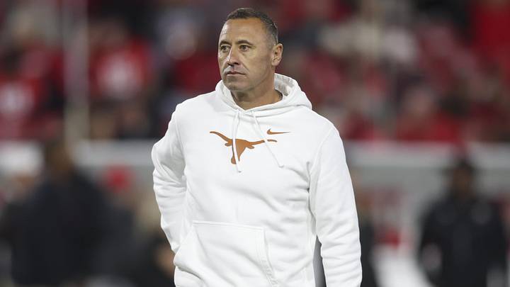 Texas Longhorns head coach Steve Sarkisian looks on prior to a game against the Georgia Bulldogs at Sanford Stadium. Texas Longhorns head coach Steve Sarkisian looks on prior to a game against the Georgia Bulldogs at Sanford Stadium.