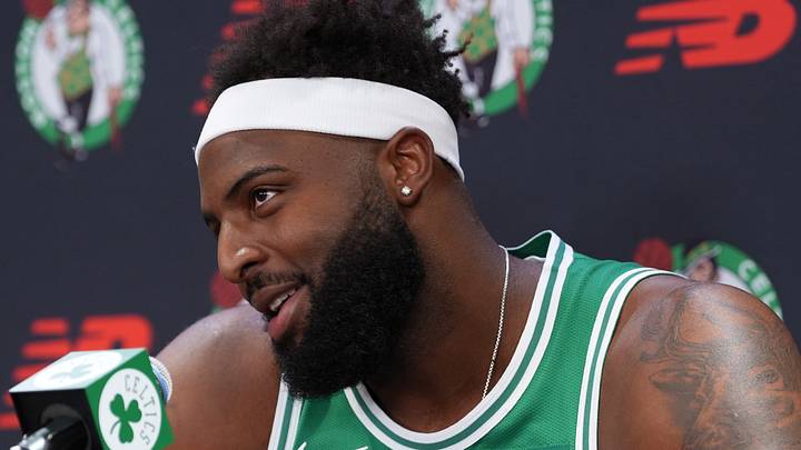 Sep 28, 2026; Boston, MA, USA; Boston Celtics center Mitchell Robinson (4) talks to reporters during media day at Auerbach Center. Mandatory Credit: David Butler II-Imagn Images Sep 28, 2026; Boston, MA, USA; Boston Celtics center Mitchell Robinson (4) talks to reporters during media day at Auerbach Center. Mandatory Credit: David Butler II-Imagn Images