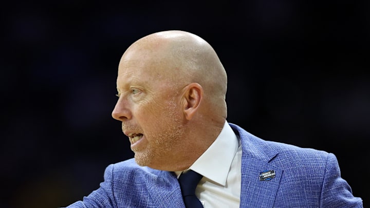 Mar 20, 2026; Philadelphia, PA, USA; UCLA Bruins head coach Mick Cronin reacts in the first half during a first round game of the men's 2026 NCAA Tournament at Xfinity Mobile Arena. Mandatory Credit: Bill Streicher-Imagn Images