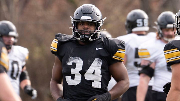 Iowa’s Jay Higgins looks on during the team’s practice at Ensworth School in Nashville, Tenn., Friday, Dec. 27, 2024. Iowa’s Jay Higgins looks on during the team’s practice at Ensworth School in Nashville, Tenn., Friday, Dec. 27, 2024.