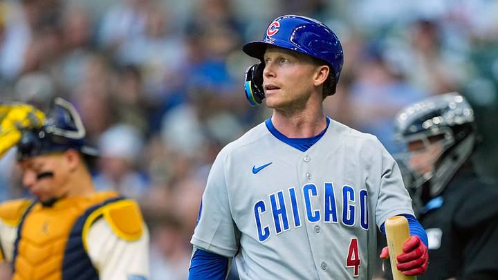 Sep 9, 2026; Milwaukee, Wisconsin, USA; Chicago Cubs center fielder Pete Crow-Armstrong (4) looks on after striking out during the first inning against the Milwaukee Brewers at American Family Field. Mandatory Credit: Jeff Hanisch-Imagn Images Sep 9, 2026; Milwaukee, Wisconsin, USA; Chicago Cubs center fielder Pete Crow-Armstrong (4) looks on after striking out during the first inning against the Milwaukee Brewers at American Family Field. Mandatory Credit: Jeff Hanisch-Imagn Images