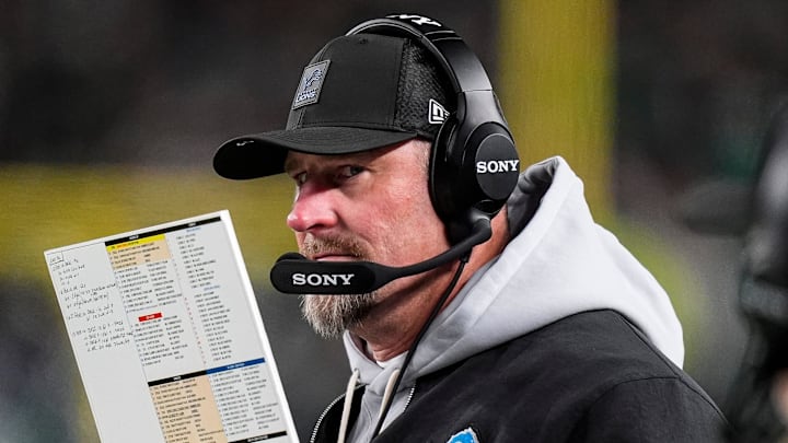 Detroit Lions head coach Dan Campbell watches a play against Philadelphia Eagles during the first half 