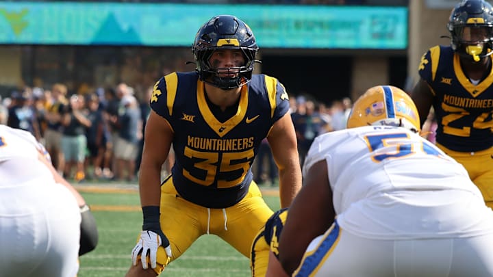 West Virginia University linebacker Reid Carrico