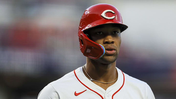 Cincinnati Reds outfielder Will Benson (30) walks off the field