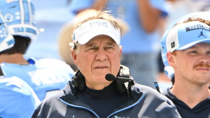 Sep 12, 2026; Chapel Hill, North Carolina, USA; North Carolina Tar Heels head coach Bill Belichick on the sidlines in the second quarter at Kenan Stadium. Mandatory Credit: Bob Donnan-Imagn Images Sep 12, 2026; Chapel Hill, North Carolina, USA; North Carolina Tar Heels head coach Bill Belichick on the sidlines in the second quarter at Kenan Stadium. Mandatory Credit: Bob Donnan-Imagn Images