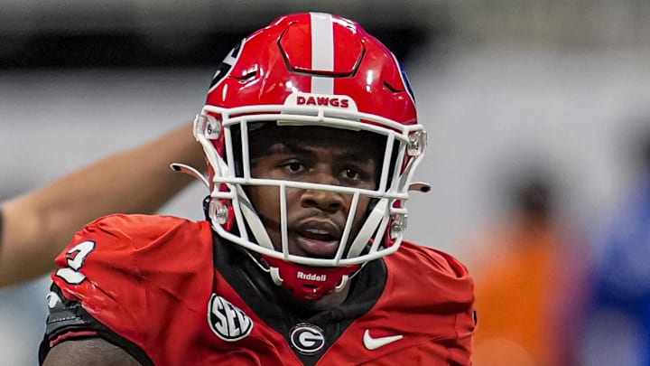 Nov 28, 2025; Atlanta, Georgia, USA; Georgia Bulldogs linebacker CJ Allen (3) on the field against the Georgia Tech Yellow Jackets during the first half at Mercedes-Benz Stadium. Mandatory Credit: Dale Zanine-Imagn Images Nov 28, 2025; Atlanta, Georgia, USA; Georgia Bulldogs linebacker CJ Allen (3) on the field against the Georgia Tech Yellow Jackets during the first half at Mercedes-Benz Stadium. Mandatory Credit: Dale Zanine-Imagn Images