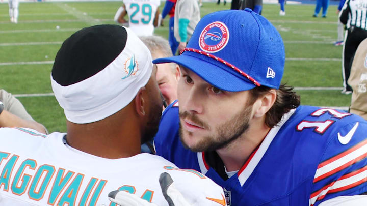 Buffalo Bills quarterback Josh Allen, Miami Dolphins quarterback Tua Tagovailoa 