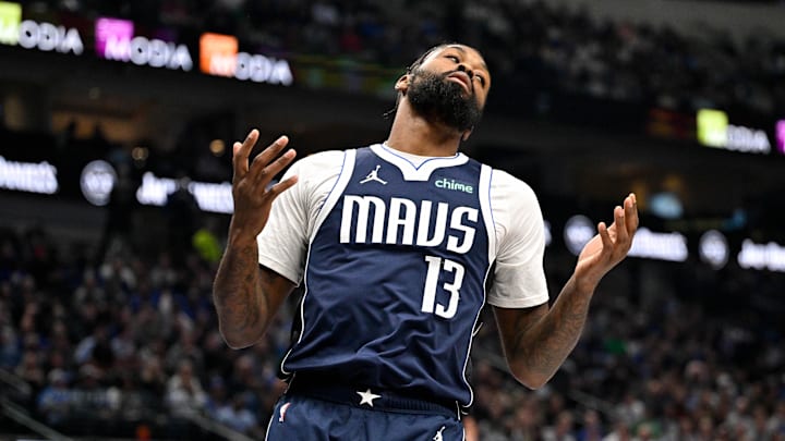 Jan 1, 2026; Dallas, Texas, USA; Dallas Mavericks forward Naji Marshall (13) reacts to a missed shot during the first quarter against the Philadelphia 76ers at the American Airlines Center. Mandatory Credit: Jerome Miron-Imagn Images Jan 1, 2026; Dallas, Texas, USA; Dallas Mavericks forward Naji Marshall (13) reacts to a missed shot during the first quarter against the Philadelphia 76ers at the American Airlines Center. Mandatory Credit: Jerome Miron-Imagn Images